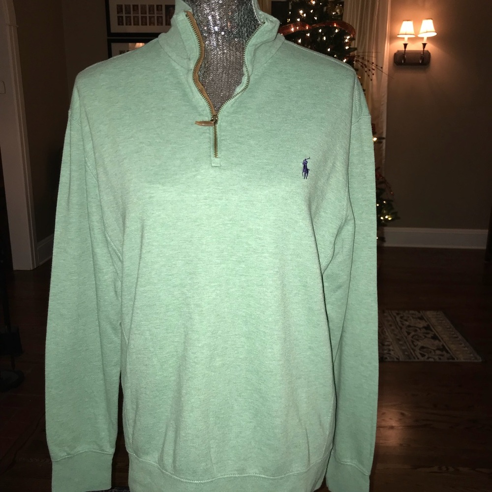 Polo Ralph Lauren 1/4 Zip Sweatshirt w/ Suede